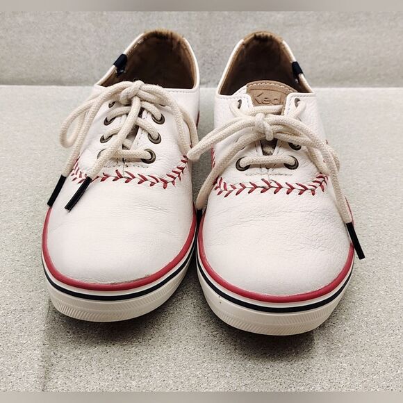 Keds Leather Champion MLB  Pennant Baseball Sneakers Shoes Sz 5 Vintage - Picture 13 of 16